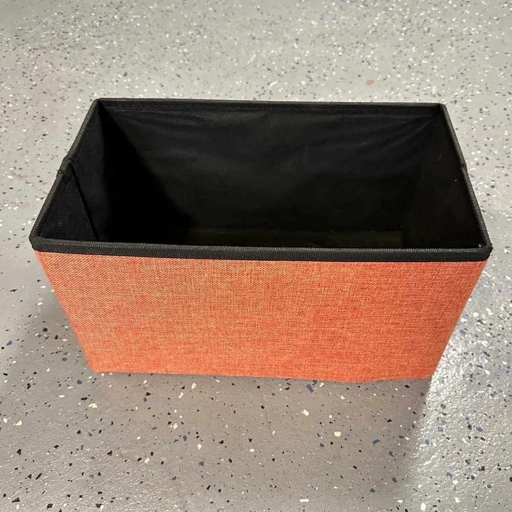 Woven Orange Storage Bin